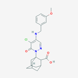 1-(5-Chloro-4-{[(3-methoxyphenyl)methyl]amino}-6-oxo-1,6-dihydropyridazin-1-YL)adamantane-2-carboxylic acid