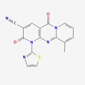 11-methyl-2,6-dioxo-7-(1,3-thiazol-2-yl)-1,7,9-triazatricyclo[8.4.0.03,8]tetradeca-3(8),4,9,11,13-pentaene-5-carbonitrile