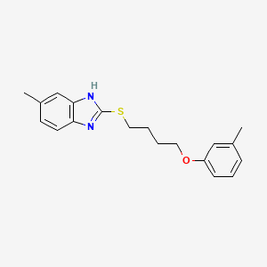 molecular formula C19H22N2OS B11415834 5-methyl-2-{[4-(3-methylphenoxy)butyl]sulfanyl}-1H-benzimidazole 