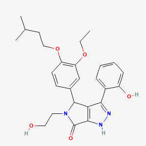 4-[3-ethoxy-4-(3-methylbutoxy)phenyl]-5-(2-hydroxyethyl)-3-(2-hydroxyphenyl)-4,5-dihydropyrrolo[3,4-c]pyrazol-6(1H)-one