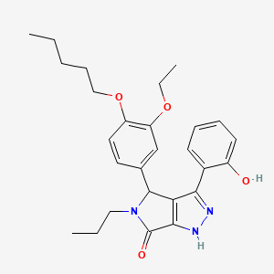 molecular formula C27H33N3O4 B11415843 4-[3-ethoxy-4-(pentyloxy)phenyl]-3-(2-hydroxyphenyl)-5-propyl-4,5-dihydropyrrolo[3,4-c]pyrazol-6(1H)-one 