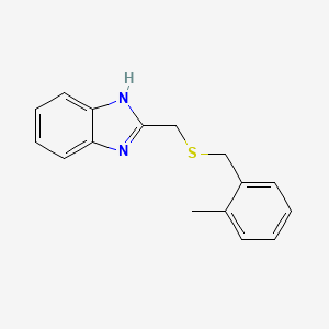 molecular formula C16H16N2S B11415860 2-{[(2-methylbenzyl)sulfanyl]methyl}-1H-benzimidazole 