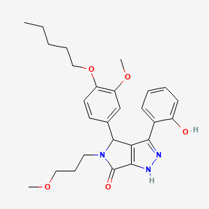 molecular formula C27H33N3O5 B11415868 3-(2-hydroxyphenyl)-4-[3-methoxy-4-(pentyloxy)phenyl]-5-(3-methoxypropyl)-4,5-dihydropyrrolo[3,4-c]pyrazol-6(1H)-one 