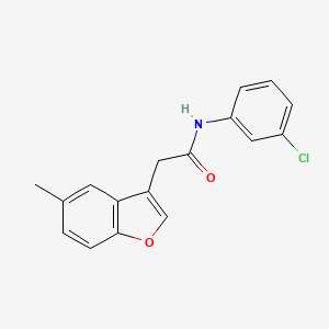 molecular formula C17H14ClNO2 B11415912 N-(3-chlorophenyl)-2-(5-methyl-1-benzofuran-3-yl)acetamide 