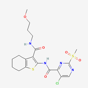 5-chloro-N-{3-[(3-methoxypropyl)carbamoyl]-4,5,6,7-tetrahydro-1-benzothiophen-2-yl}-2-(methylsulfonyl)pyrimidine-4-carboxamide