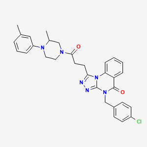 molecular formula C31H31ClN6O2 B11415946 4-(4-chlorobenzyl)-1-{3-[3-methyl-4-(3-methylphenyl)piperazin-1-yl]-3-oxopropyl}[1,2,4]triazolo[4,3-a]quinazolin-5(4H)-one 