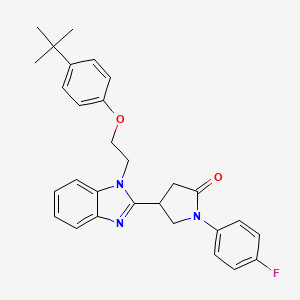 4-{1-[2-(4-tert-butylphenoxy)ethyl]-1H-benzimidazol-2-yl}-1-(4-fluorophenyl)pyrrolidin-2-one