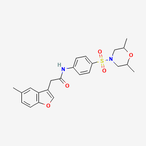 N-{4-[(2,6-dimethylmorpholin-4-yl)sulfonyl]phenyl}-2-(5-methyl-1-benzofuran-3-yl)acetamide