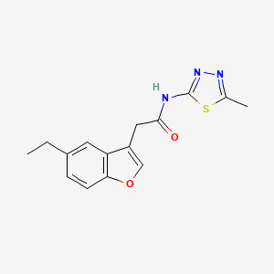 molecular formula C15H15N3O2S B11415997 2-(5-ethyl-1-benzofuran-3-yl)-N-(5-methyl-1,3,4-thiadiazol-2-yl)acetamide 