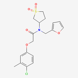 molecular formula C18H20ClNO5S B11416008 2-(4-chloro-3-methylphenoxy)-N-(1,1-dioxidotetrahydrothiophen-3-yl)-N-(furan-2-ylmethyl)acetamide 