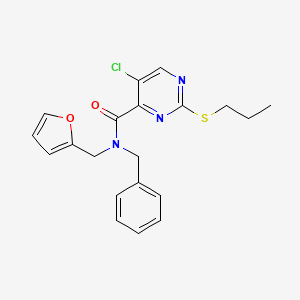 N-benzyl-5-chloro-N-(furan-2-ylmethyl)-2-(propylsulfanyl)pyrimidine-4-carboxamide