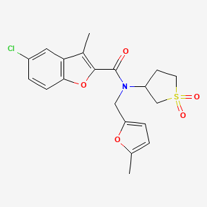 5-chloro-N-(1,1-dioxidotetrahydrothiophen-3-yl)-3-methyl-N-[(5-methylfuran-2-yl)methyl]-1-benzofuran-2-carboxamide