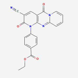 molecular formula C21H14N4O4 B11416074 ethyl 4-(5-cyano-2,6-dioxo-1,7,9-triazatricyclo[8.4.0.03,8]tetradeca-3(8),4,9,11,13-pentaen-7-yl)benzoate 