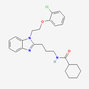 molecular formula C25H30ClN3O2 B11416078 N-(3-{1-[2-(2-chlorophenoxy)ethyl]-1H-benzimidazol-2-yl}propyl)cyclohexanecarboxamide 