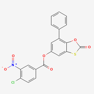 molecular formula C20H10ClNO6S B11416082 2-Oxo-7-phenyl-1,3-benzoxathiol-5-yl 4-chloro-3-nitrobenzoate 