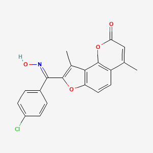 molecular formula C20H14ClNO4 B11416088 8-[(E)-(4-chlorophenyl)(hydroxyimino)methyl]-4,9-dimethyl-2H-furo[2,3-h]chromen-2-one 