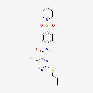 molecular formula C19H23ClN4O3S2 B11416089 5-chloro-N-[4-(piperidin-1-ylsulfonyl)phenyl]-2-(propylsulfanyl)pyrimidine-4-carboxamide 