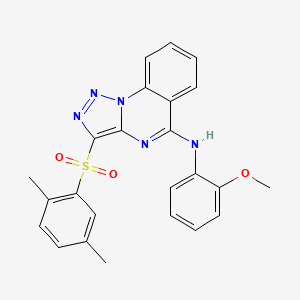 molecular formula C24H21N5O3S B11416093 3-[(2,5-dimethylphenyl)sulfonyl]-N-(2-methoxyphenyl)[1,2,3]triazolo[1,5-a]quinazolin-5-amine 