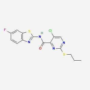 5-chloro-N-(6-fluoro-1,3-benzothiazol-2-yl)-2-(propylsulfanyl)pyrimidine-4-carboxamide