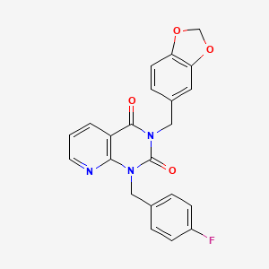 3-[(2H-1,3-benzodioxol-5-yl)methyl]-1-[(4-fluorophenyl)methyl]-1H,2H,3H,4H-pyrido[2,3-d]pyrimidine-2,4-dione