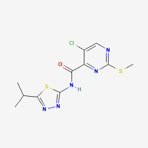 5-chloro-2-(methylsulfanyl)-N-[5-(propan-2-yl)-1,3,4-thiadiazol-2-yl]pyrimidine-4-carboxamide