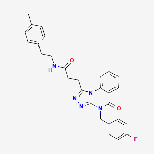 molecular formula C28H26FN5O2 B11416153 3-[4-(4-fluorobenzyl)-5-oxo-4,5-dihydro[1,2,4]triazolo[4,3-a]quinazolin-1-yl]-N-[2-(4-methylphenyl)ethyl]propanamide 