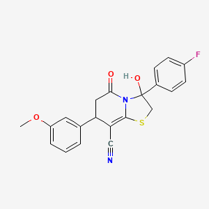 3-(4-fluorophenyl)-3-hydroxy-7-(3-methoxyphenyl)-5-oxo-2,3,6,7-tetrahydro-5H-[1,3]thiazolo[3,2-a]pyridine-8-carbonitrile