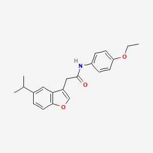 molecular formula C21H23NO3 B11416185 N-(4-ethoxyphenyl)-2-[5-(propan-2-yl)-1-benzofuran-3-yl]acetamide 