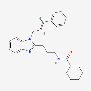 N-(3-{1-[(2E)-3-phenylprop-2-en-1-yl]-1H-benzimidazol-2-yl}propyl)cyclohexanecarboxamide