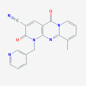 molecular formula C19H13N5O2 B11416194 11-methyl-2,6-dioxo-7-(pyridin-3-ylmethyl)-1,7,9-triazatricyclo[8.4.0.03,8]tetradeca-3(8),4,9,11,13-pentaene-5-carbonitrile 