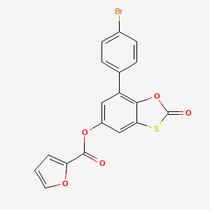 molecular formula C18H9BrO5S B11416200 7-(4-Bromophenyl)-2-oxo-1,3-benzoxathiol-5-yl furan-2-carboxylate 