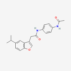 molecular formula C21H22N2O3 B11416218 N-[4-(acetylamino)phenyl]-2-[5-(propan-2-yl)-1-benzofuran-3-yl]acetamide 