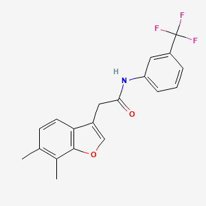 molecular formula C19H16F3NO2 B11416224 2-(6,7-dimethyl-1-benzofuran-3-yl)-N-[3-(trifluoromethyl)phenyl]acetamide 