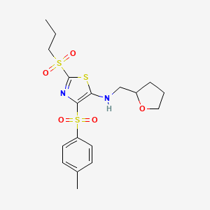 4-[(4-methylphenyl)sulfonyl]-2-(propylsulfonyl)-N-(tetrahydrofuran-2-ylmethyl)-1,3-thiazol-5-amine