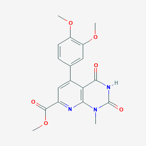 molecular formula C18H17N3O6 B11416255 Methyl 5-(3,4-dimethoxyphenyl)-1-methyl-2,4-dioxo-1,2,3,4-tetrahydropyrido[2,3-d]pyrimidine-7-carboxylate 