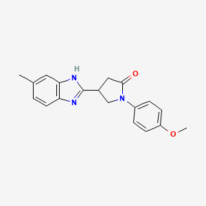 molecular formula C19H19N3O2 B11416306 1-(4-methoxyphenyl)-4-(5-methyl-1H-benzimidazol-2-yl)pyrrolidin-2-one 