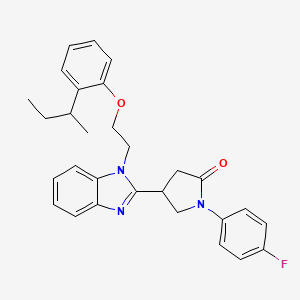 4-(1-{2-[2-(butan-2-yl)phenoxy]ethyl}-1H-benzimidazol-2-yl)-1-(4-fluorophenyl)pyrrolidin-2-one