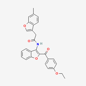 molecular formula C28H23NO5 B11416311 N-[2-(4-ethoxybenzoyl)-1-benzofuran-3-yl]-2-(6-methyl-1-benzofuran-3-yl)acetamide 