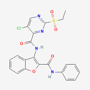 5-chloro-2-(ethylsulfonyl)-N-[2-(phenylcarbamoyl)-1-benzofuran-3-yl]pyrimidine-4-carboxamide