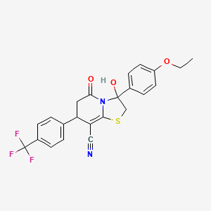 3-(4-ethoxyphenyl)-3-hydroxy-5-oxo-7-[4-(trifluoromethyl)phenyl]-2,3,6,7-tetrahydro-5H-[1,3]thiazolo[3,2-a]pyridine-8-carbonitrile