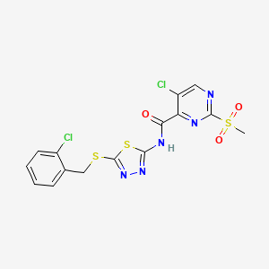 5-chloro-N-{5-[(2-chlorobenzyl)sulfanyl]-1,3,4-thiadiazol-2-yl}-2-(methylsulfonyl)pyrimidine-4-carboxamide