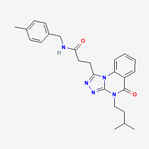 3-[4-(3-Methylbutyl)-5-oxo-4H,5H-[1,2,4]triazolo[4,3-A]quinazolin-1-YL]-N-[(4-methylphenyl)methyl]propanamide