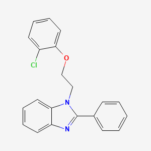 molecular formula C21H17ClN2O B11416419 1-[2-(2-chlorophenoxy)ethyl]-2-phenyl-1H-benzimidazole 