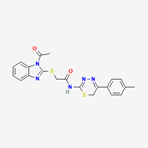 2-[(1-acetyl-1H-benzimidazol-2-yl)sulfanyl]-N-[5-(4-methylphenyl)-6H-1,3,4-thiadiazin-2-yl]acetamide