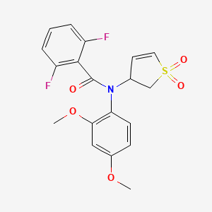 molecular formula C19H17F2NO5S B11416426 N-(2,4-dimethoxyphenyl)-N-(1,1-dioxido-2,3-dihydrothiophen-3-yl)-2,6-difluorobenzamide 