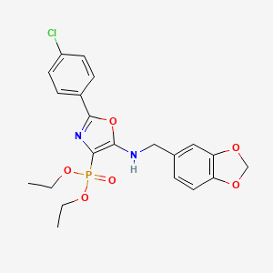 Diethyl {5-[(1,3-benzodioxol-5-ylmethyl)amino]-2-(4-chlorophenyl)-1,3-oxazol-4-yl}phosphonate