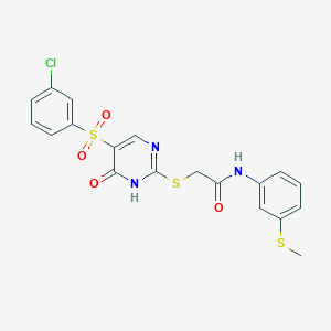 2-({5-[(3-chlorophenyl)sulfonyl]-6-oxo-1,6-dihydropyrimidin-2-yl}sulfanyl)-N-[3-(methylsulfanyl)phenyl]acetamide