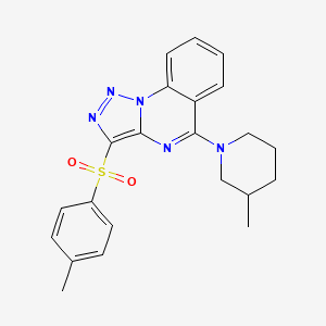 3-Methyl-1-[3-(4-methylbenzenesulfonyl)-[1,2,3]triazolo[1,5-A]quinazolin-5-YL]piperidine