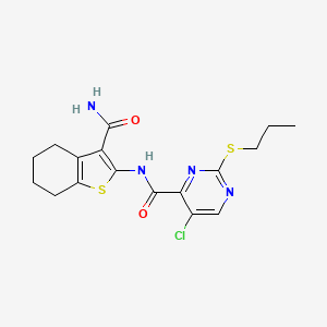 N-(3-carbamoyl-4,5,6,7-tetrahydro-1-benzothiophen-2-yl)-5-chloro-2-(propylsulfanyl)pyrimidine-4-carboxamide