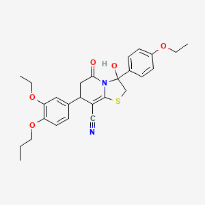 3-(4-ethoxyphenyl)-7-(3-ethoxy-4-propoxyphenyl)-3-hydroxy-5-oxo-2,3,6,7-tetrahydro-5H-[1,3]thiazolo[3,2-a]pyridine-8-carbonitrile